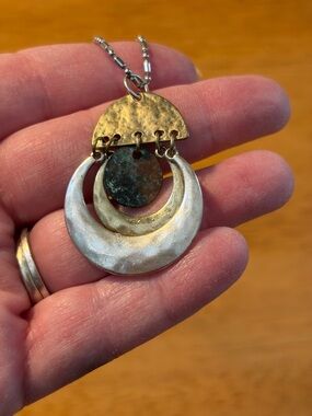 MARJORIE BAER SAN FRANCISCO SF MIXED METALS PENDANT NECKLACE XL